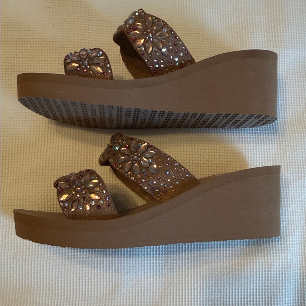 Yellow Box Edily Sandals Brown Embellished Women's Sandals Size 7.5 - Picture 8 of 13